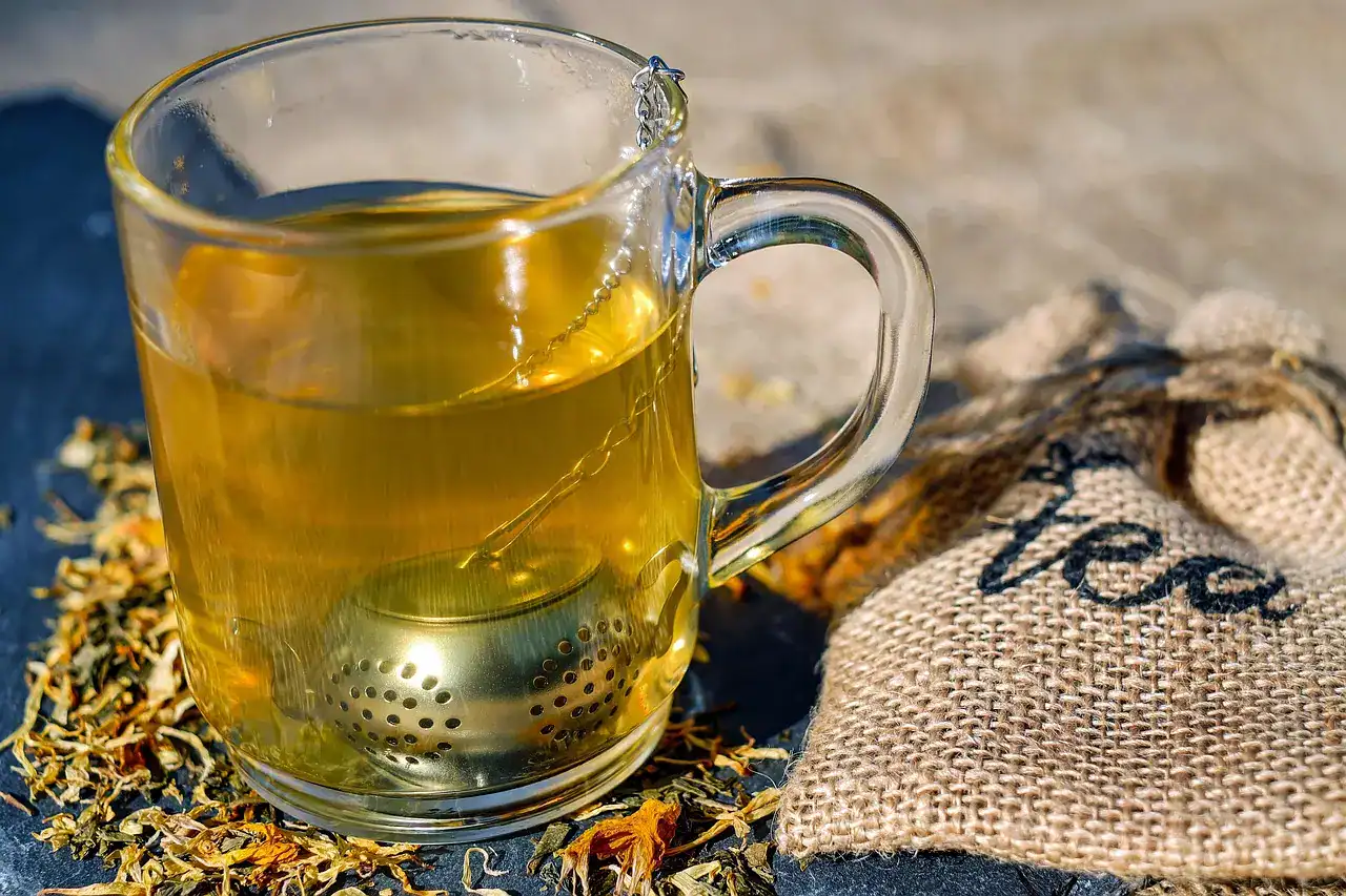 tea, tea cup, tea infuser, cup, glass, infuser, drink, hot drink, beverage, mug