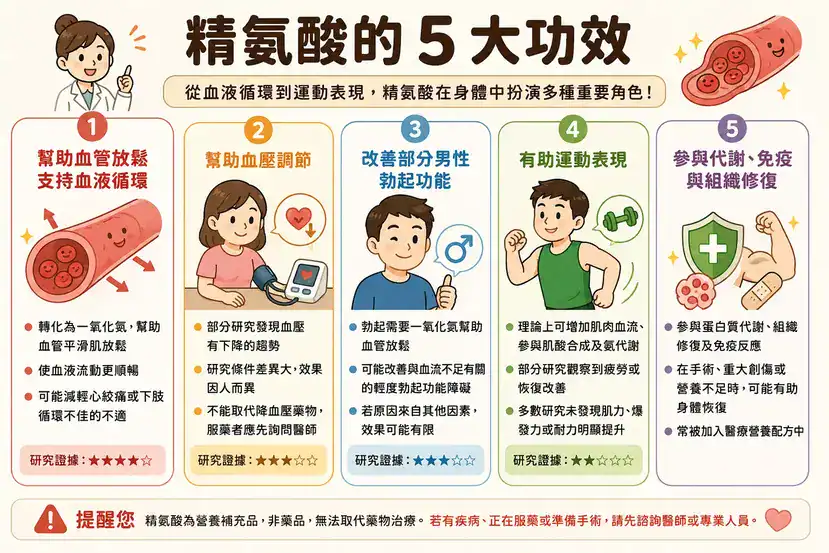 5大精氨酸功效